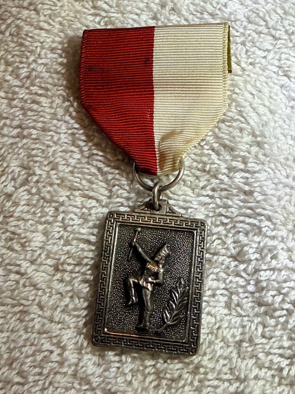 Vintage Majorette Baton Twirling 2nd Place Medal Red White Ribbon Award